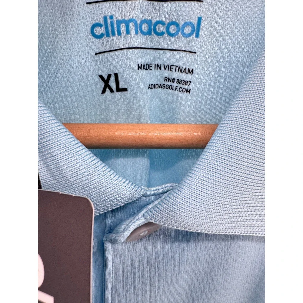 adidas ClimaCool Golf Polo Shirt Mens XL Ice Blue Performance Athletic Golf